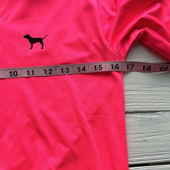 VS PINK Ultimate Quarter Zip Long Sleeve Shirt Neon Pink size Small - Picture 3 of 6